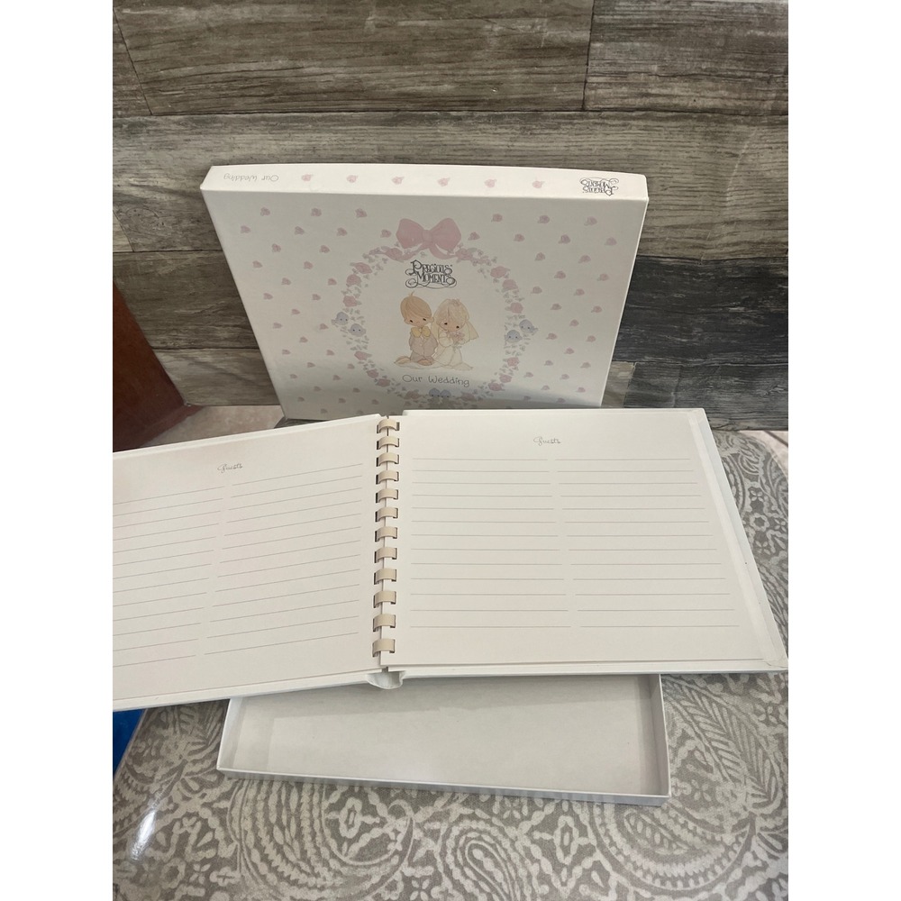 Precious Moments Our Wedding Guest Book with Original Box Vintage Samuel Butcher - Picture 3 of 3